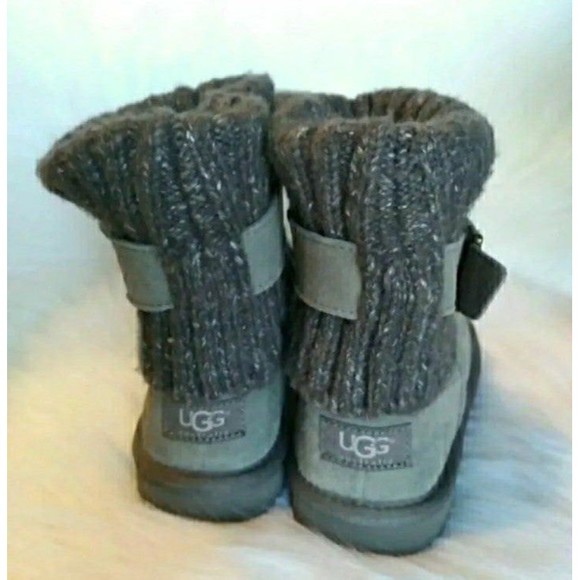 UGG BOOTS Suede TALL KNIT SHAFT CUFFED WOMENS SIZE 5 EXCELLENT CONDITION - Picture 8 of 12